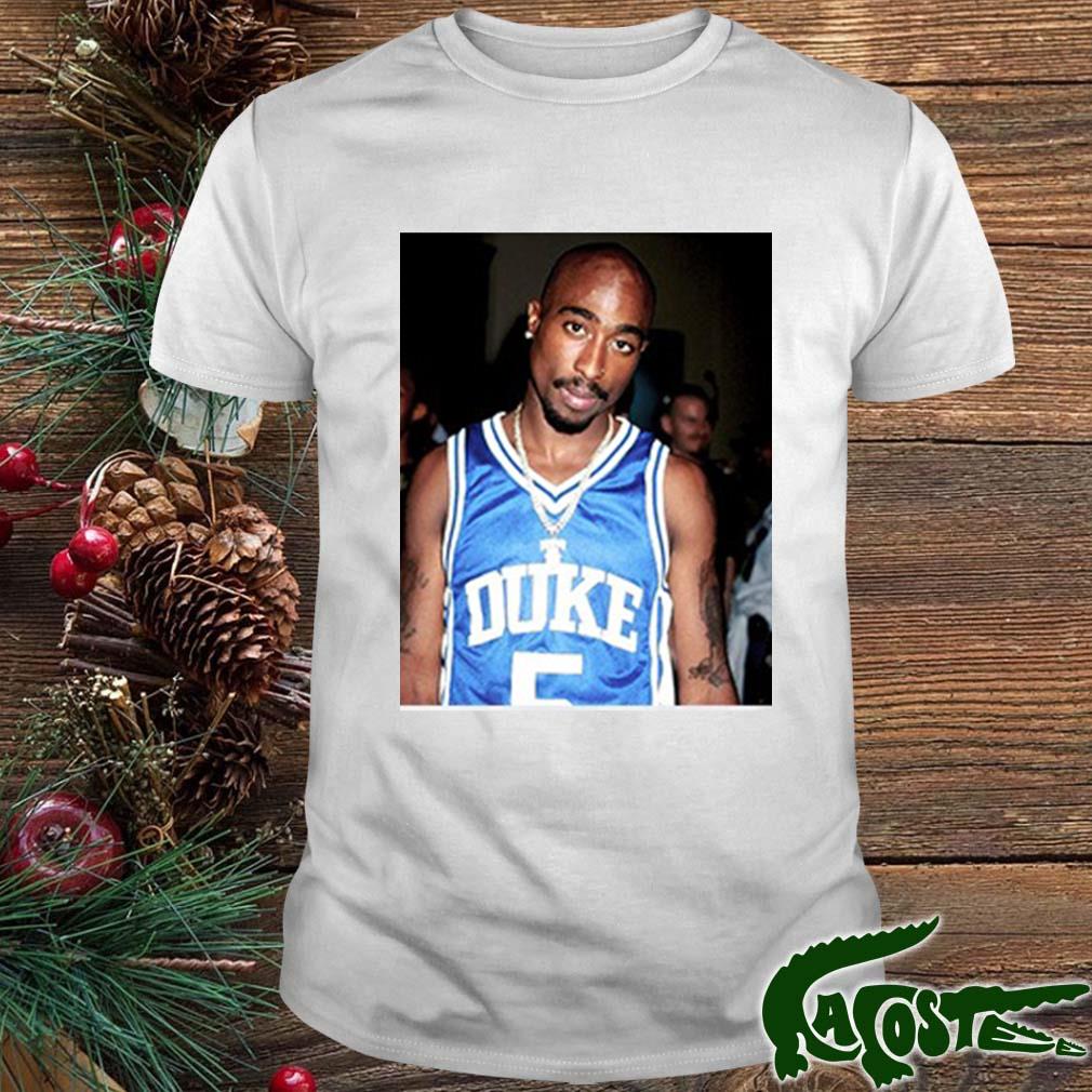 Tupac Shakur 2pac Wearing Duke Jersey T-s t-shirt
