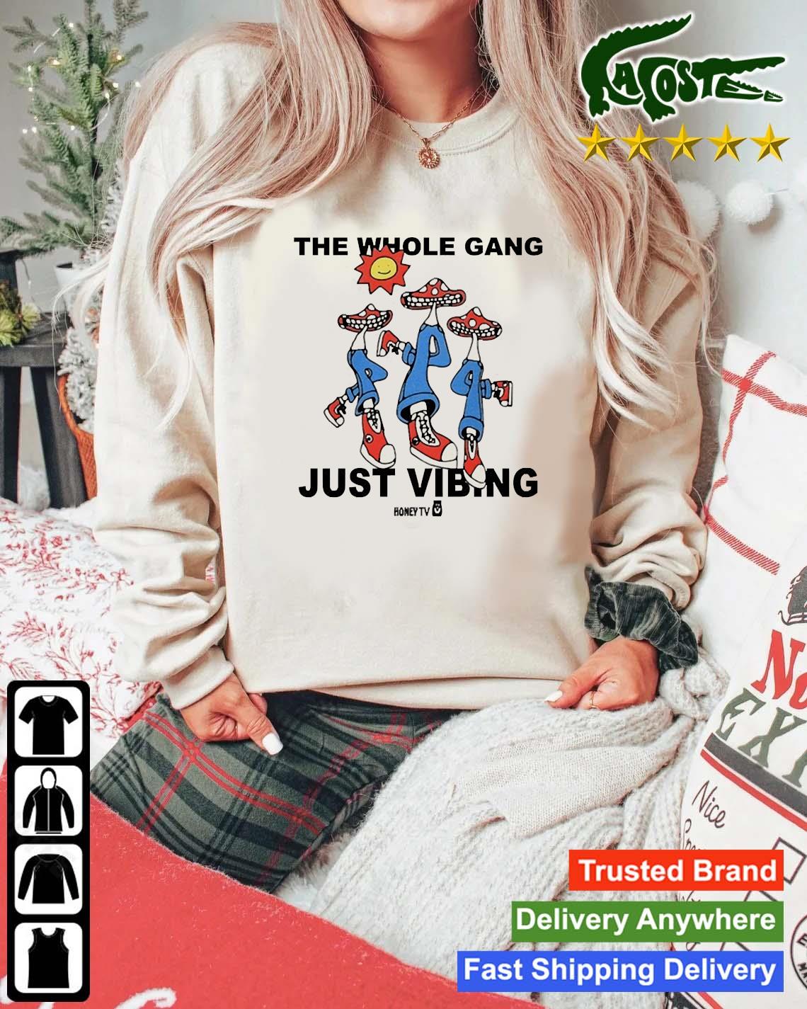 Official Honey Tv The Whole Gang Just Vibing Sweats Mockup Sweater