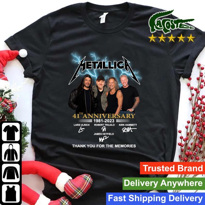 Original Metallica 41th Anniversary 1981-2023 Thank You For The Memories Signatures Sweats Shirt