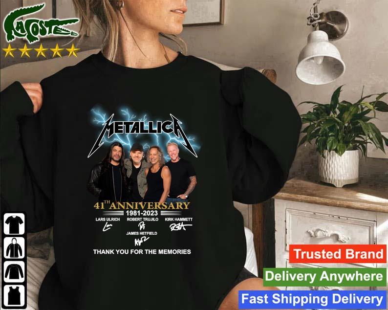 Original Metallica 41th Anniversary 1981-2023 Thank You For The Memories Signatures Sweatshirt
