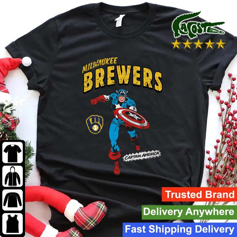 Original Milwaukee Brewers Team Captain America Marvel Sweats Shirt