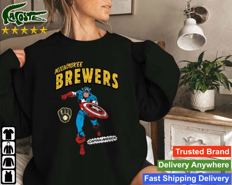 Original Milwaukee Brewers Team Captain America Marvel Sweatshirt