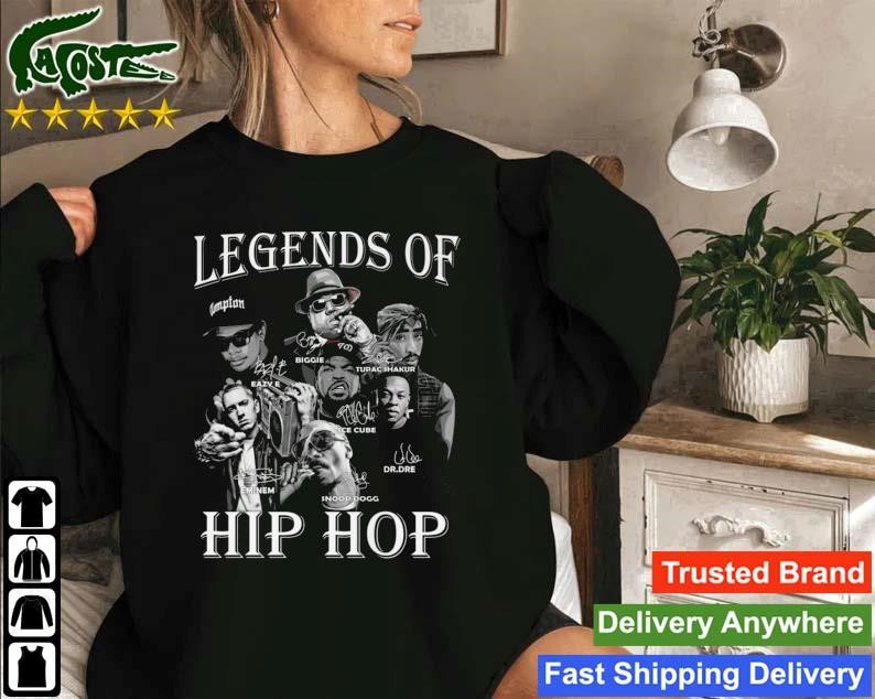 2023 Legends Of Hip Hop Biggie Tupac Shakur Eazy E Ice Cube Eminem De.dre Snoop Dogg Signatures Sweatshirt
