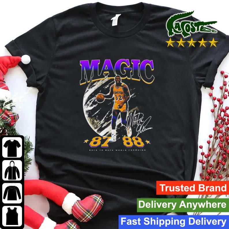 Magic Johnson Back To Back World Champion Signature Sweats Shirt