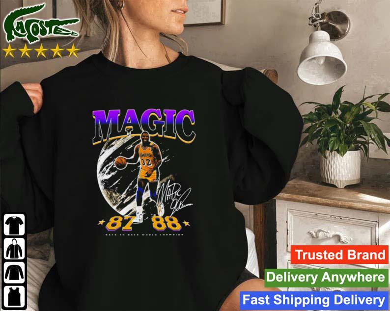 Magic Johnson Back To Back World Champion Signature Sweatshirt