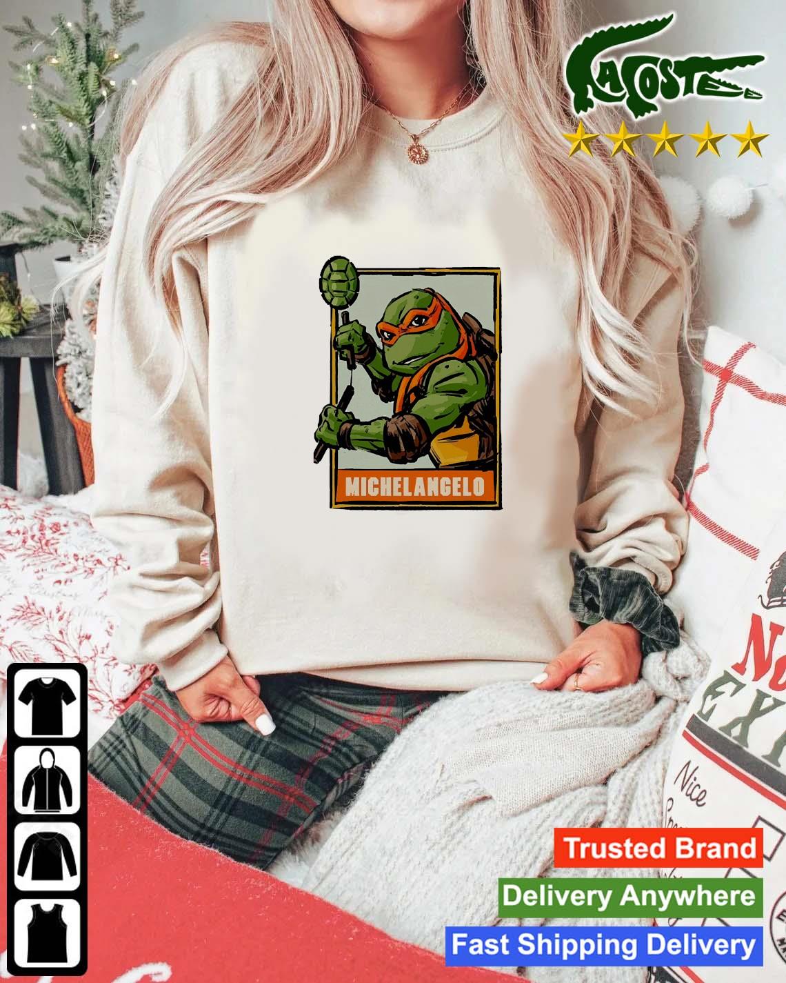 Official Michelangelo Turtle Ninja Sweats Mockup Sweater