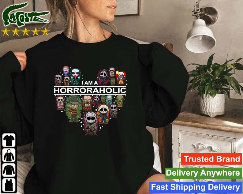 Original I'm A Horroraholic Heart Horror Movies Character 2023 Sweatshirt