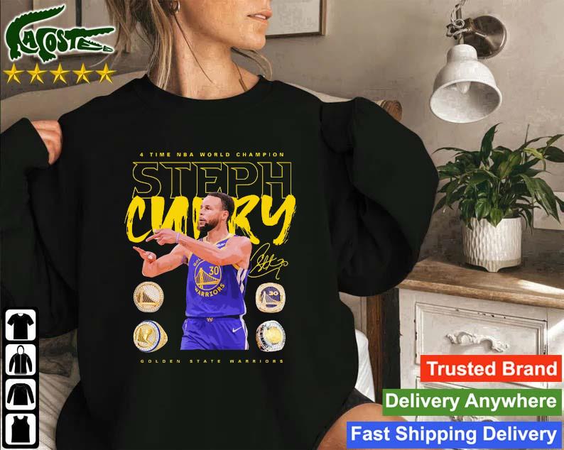 Original Steph Curry Golden State Warriors 4 Time Nba World Champion 4 Rings Signature Sweatshirt