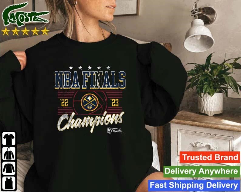 Black Denver Nuggets 2023 Nba Finals Champions Short Corner Gold Luxe Tri-blend Sweatshirt